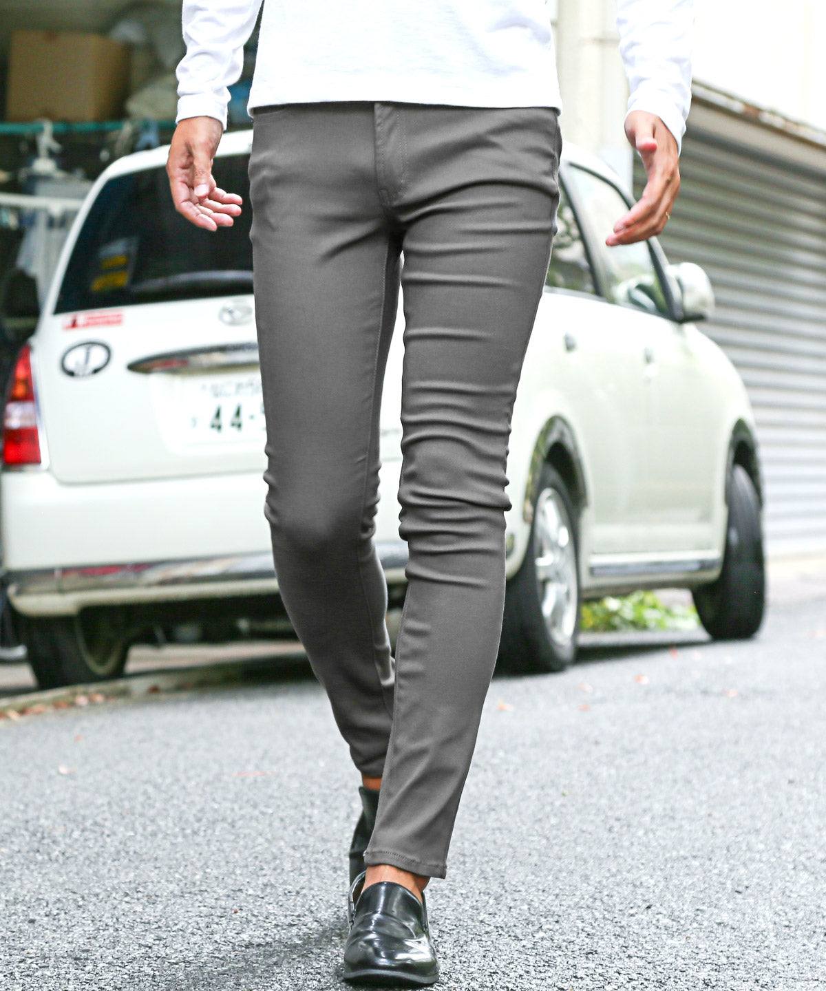 ラグスタイル LUXSTYLE スーパーストレッチスキニーパンツ/チノパン スリムパンツ ボトムス ズボン スキニー ストレッチ 伸縮性 伸びる 超伸縮 細身 脚長 美脚 (チャコール) チャコール