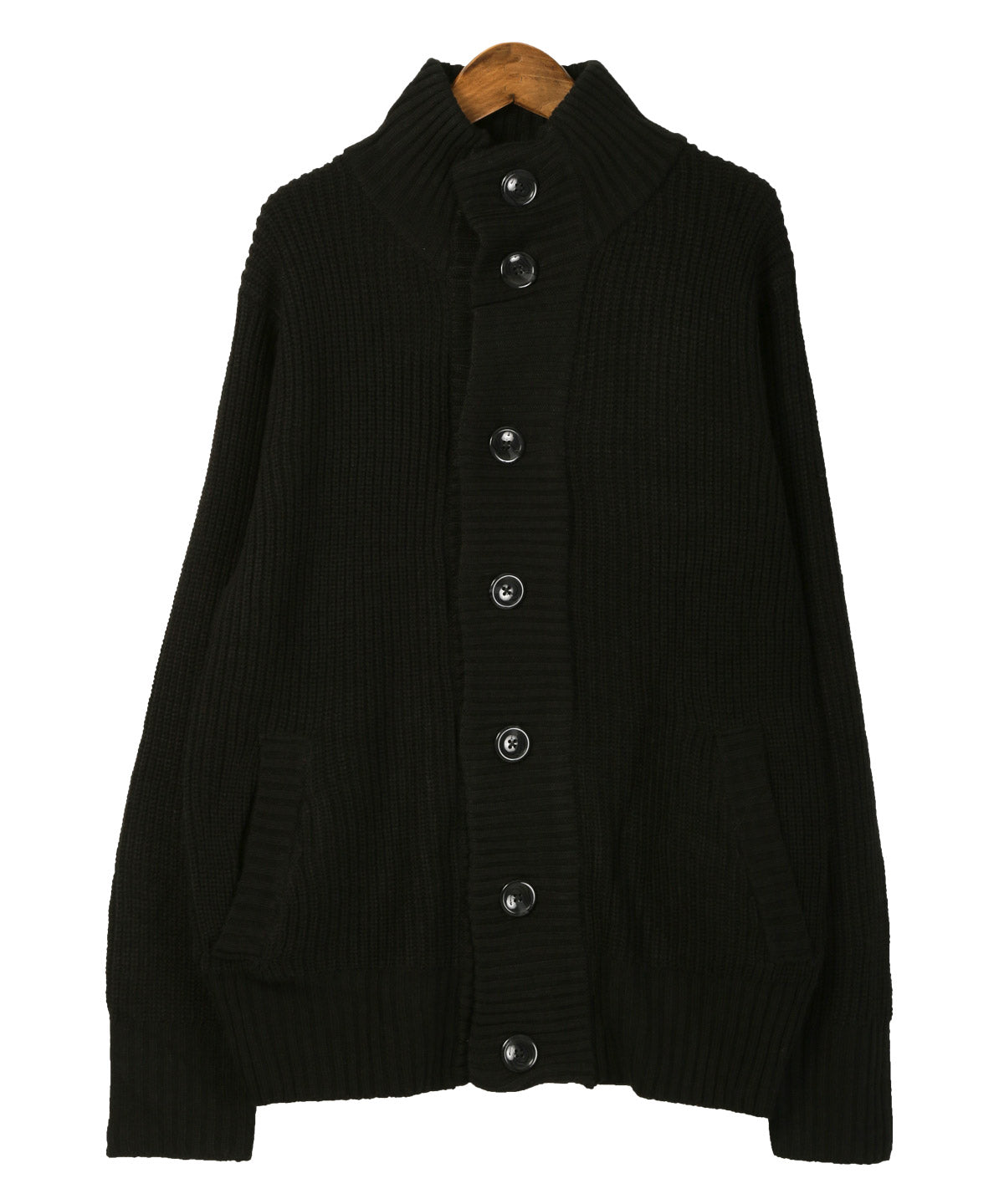 ラグスタイル LUXSTYLE 畦編みニットカーディガン/カーデ 畦編み 片畦 スタンドネック 長袖 無地 杢 ミックス アクリル100% ボタン 暖か あったか おしゃれ (ベージュミックス) ベージュミックス