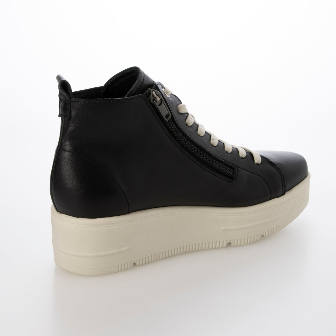 ミラスポーツ Milla sports 楽ちん ソフトレザー ふかふか厚底レースアップ ハイカットスニーカー