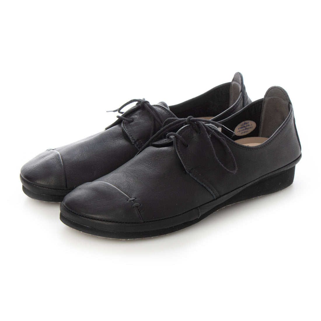 ミラスポーツ Milla sports 楽ちん 柔らかレザー レースアップ カジュアルシューズ (ブラック) ブラック