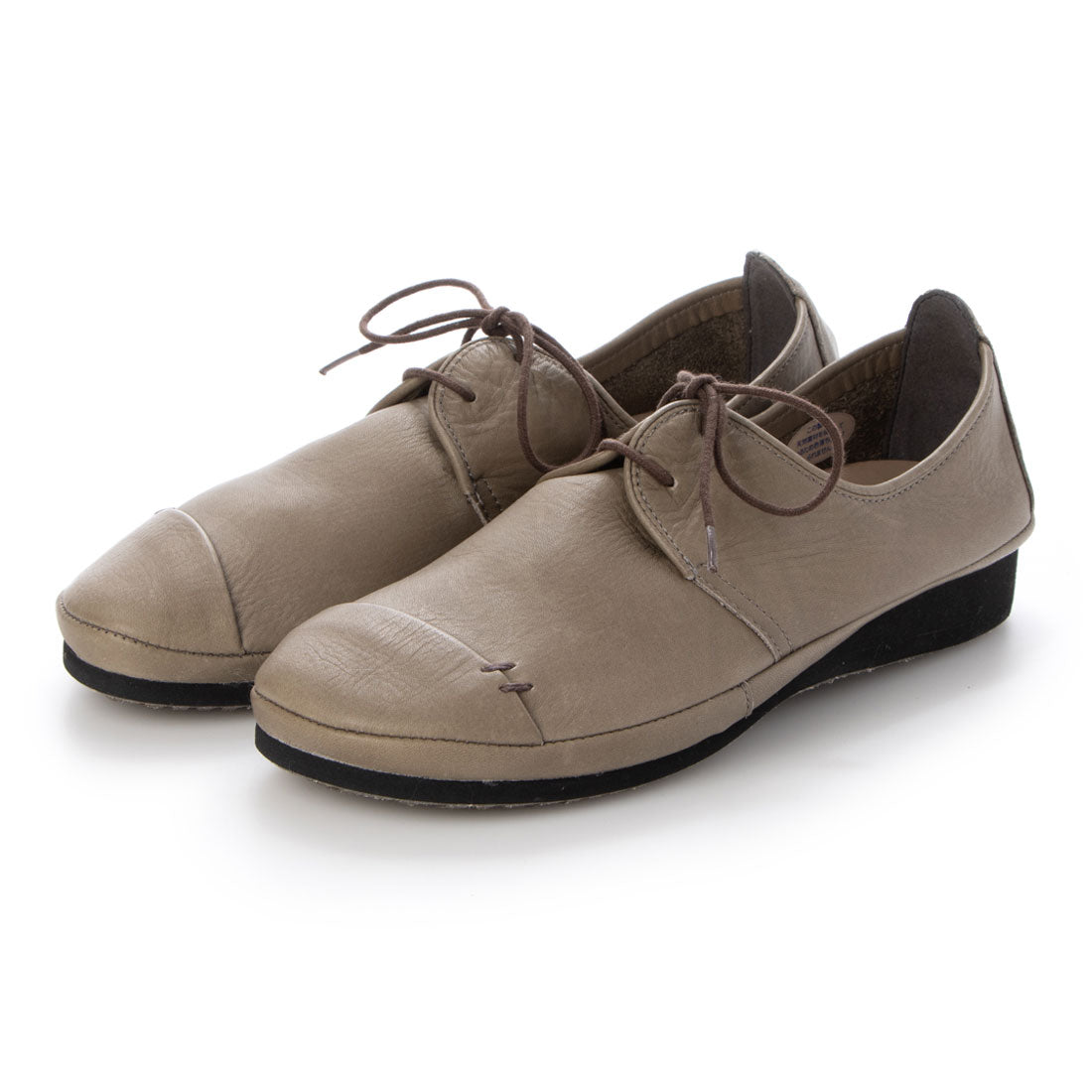 ミラスポーツ Milla sports 楽ちん 柔らかレザー レースアップ カジュアルシューズ (カーキ) カーキ