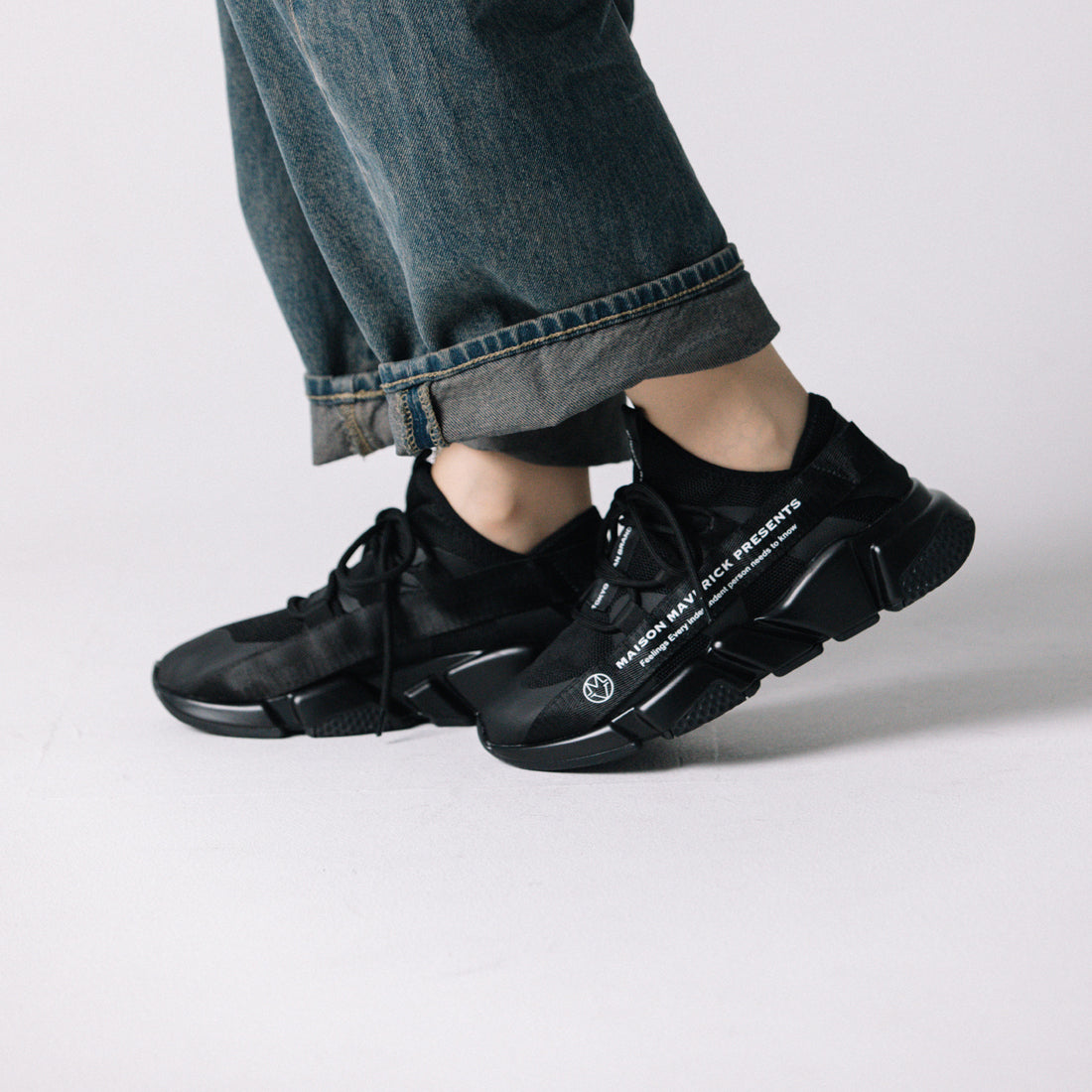 メゾンマーベリックプレゼンツ MAISON MAVERICK PRESENTS MAISON MAVERICK PRESENTS ダッドスニーカー,ブラック