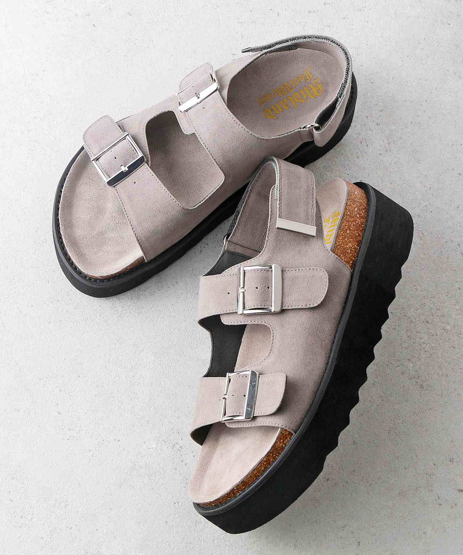 ミッドランドフットウェアーズ Midland Footwears ハイソール ダブルベルト ボリューム デザインサンダル (BG) BG