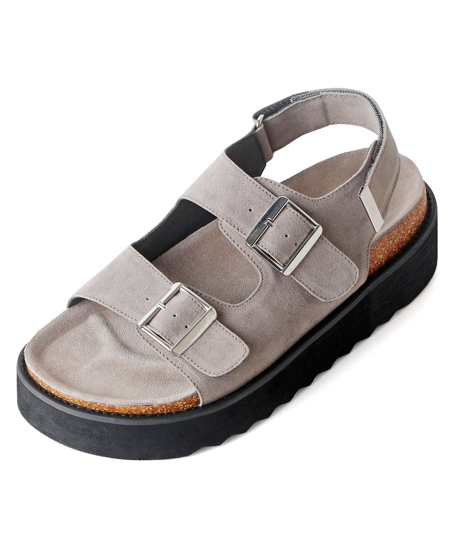 ミッドランドフットウェアーズ Midland Footwears ハイソール ダブルベルト ボリューム デザインサンダル (BG) BG