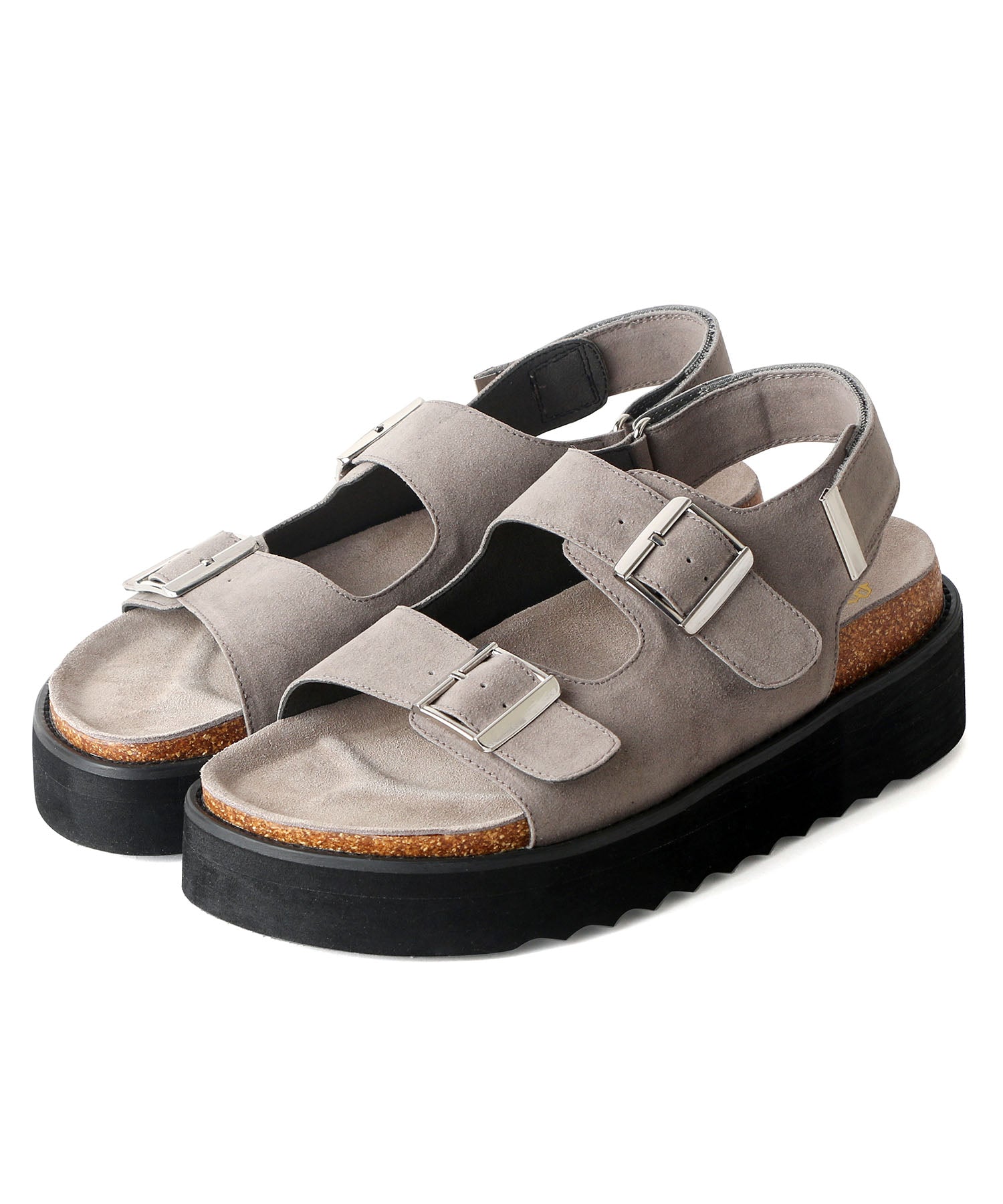 ミッドランドフットウェアーズ Midland Footwears ハイソール ダブルベルト ボリューム デザインサンダル (BG) BG