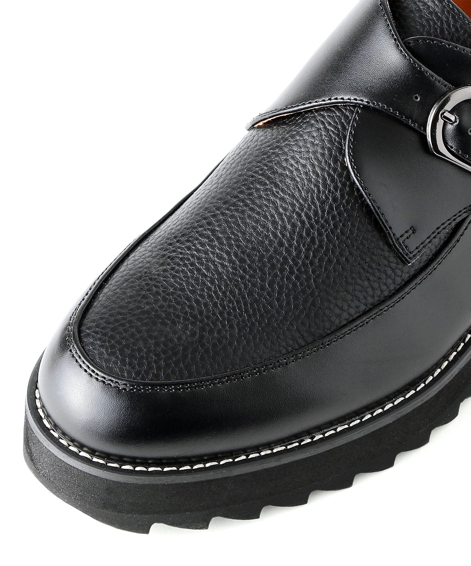 ミッドランドフットウェアーズ Midland Footwears レザー ハイソール シャーク シングルモンク コンビネーション シューズ (BL) BL