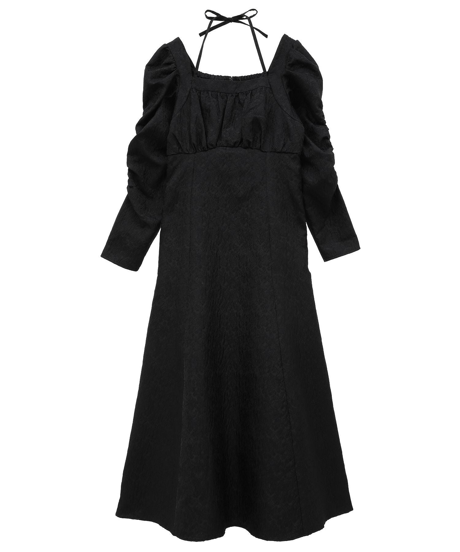 メゾン ド フルール Maison de FLEUR 慈愛に満ちたジャカードワンピース (ブラック) ブラック