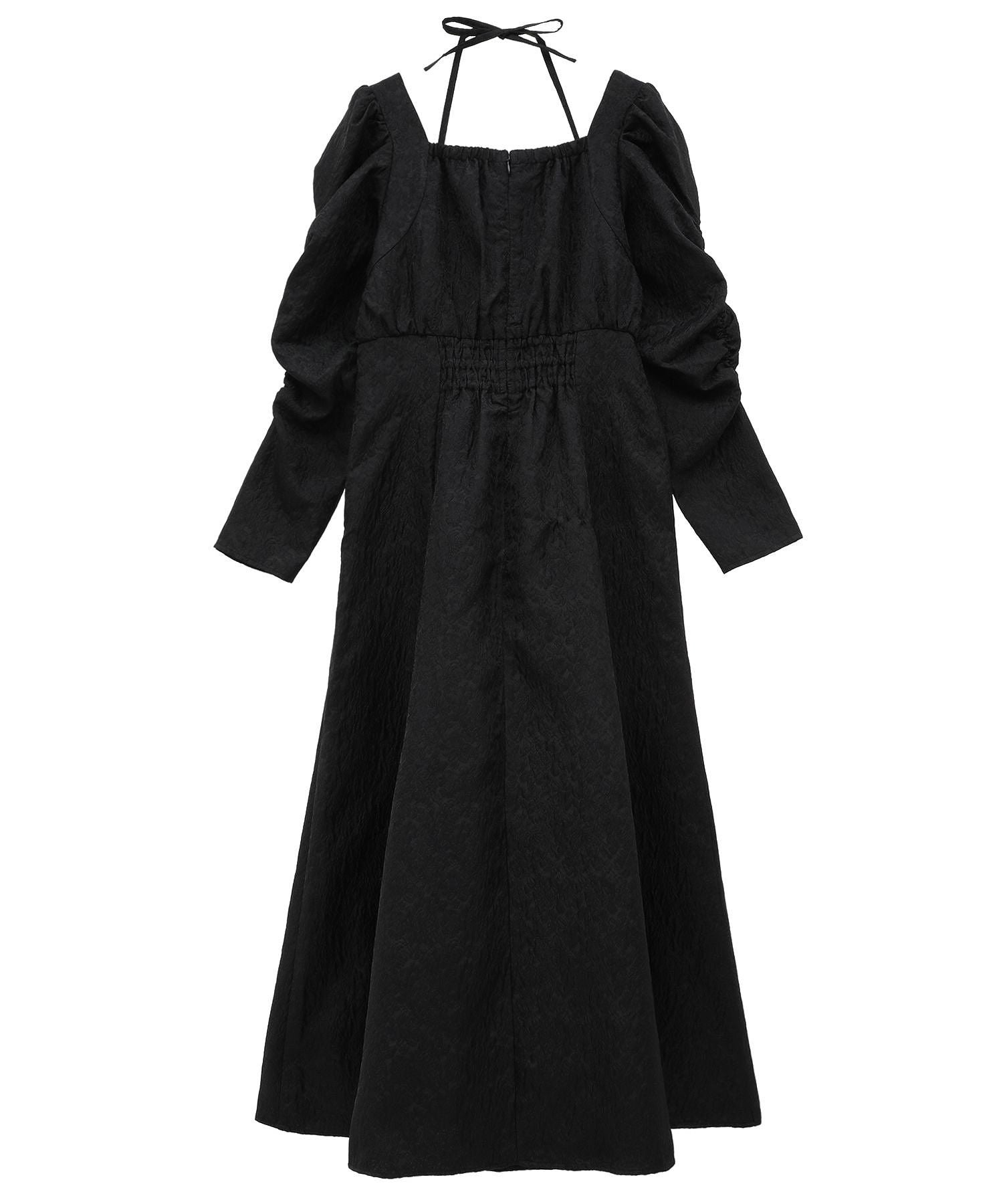 メゾン ド フルール Maison de FLEUR 慈愛に満ちたジャカードワンピース (ブラック) ブラック