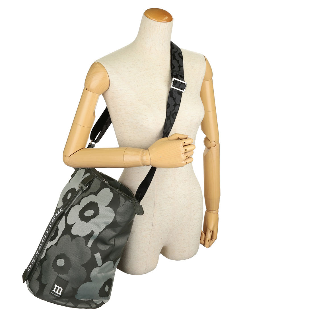 マリメッコ marimekko ショルダーバッグ ウニッコ ALL DAY BUCKET 094636 990 (グレー/ダークグレー/ブラック) グレー/ダークグレー/ブラック