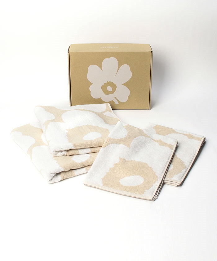 馬利美克 marimekko 【marimekko】馬利美克 Unikko 浴巾和手巾套裝 浴巾2條&手巾2條BOX套裝