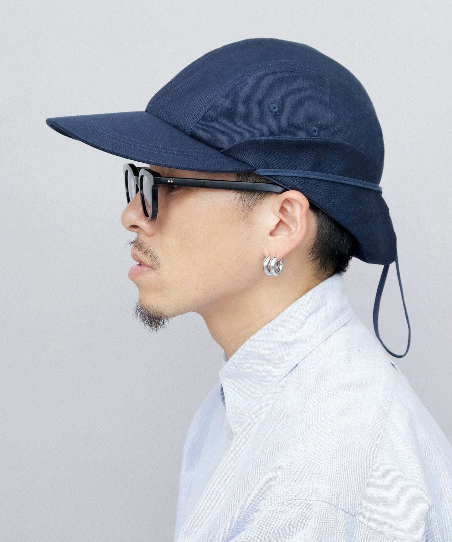 ミスターカバー Mr.COVER キャップ 帽子 サンシェード付き つば長め あご紐 2way ロングビル ハンターキャップ 無地