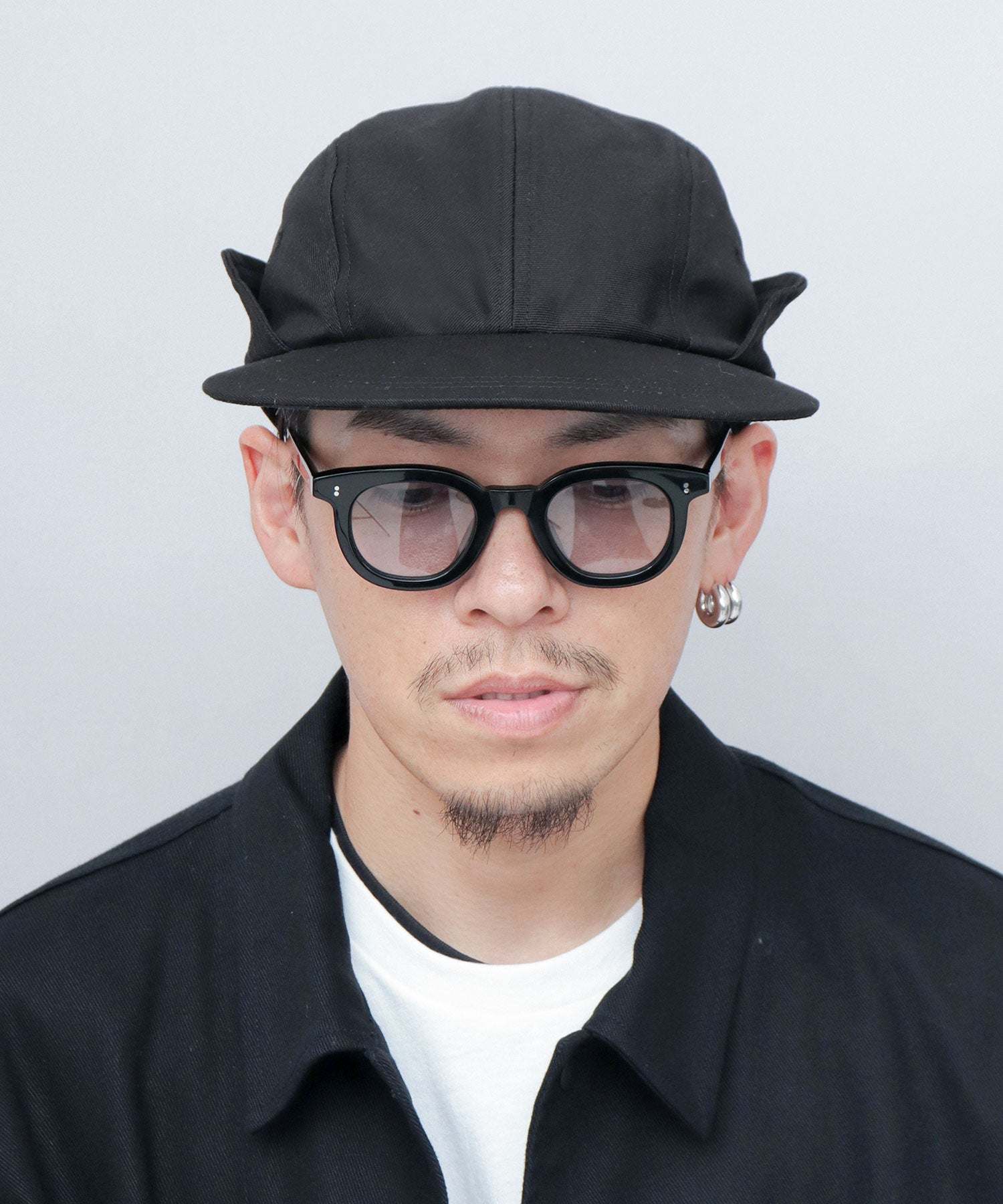 ミスターカバー Mr.COVER キャップ 帽子 サンシェード付き つば長め あご紐 2way ロングビル ハンターキャップ 無地