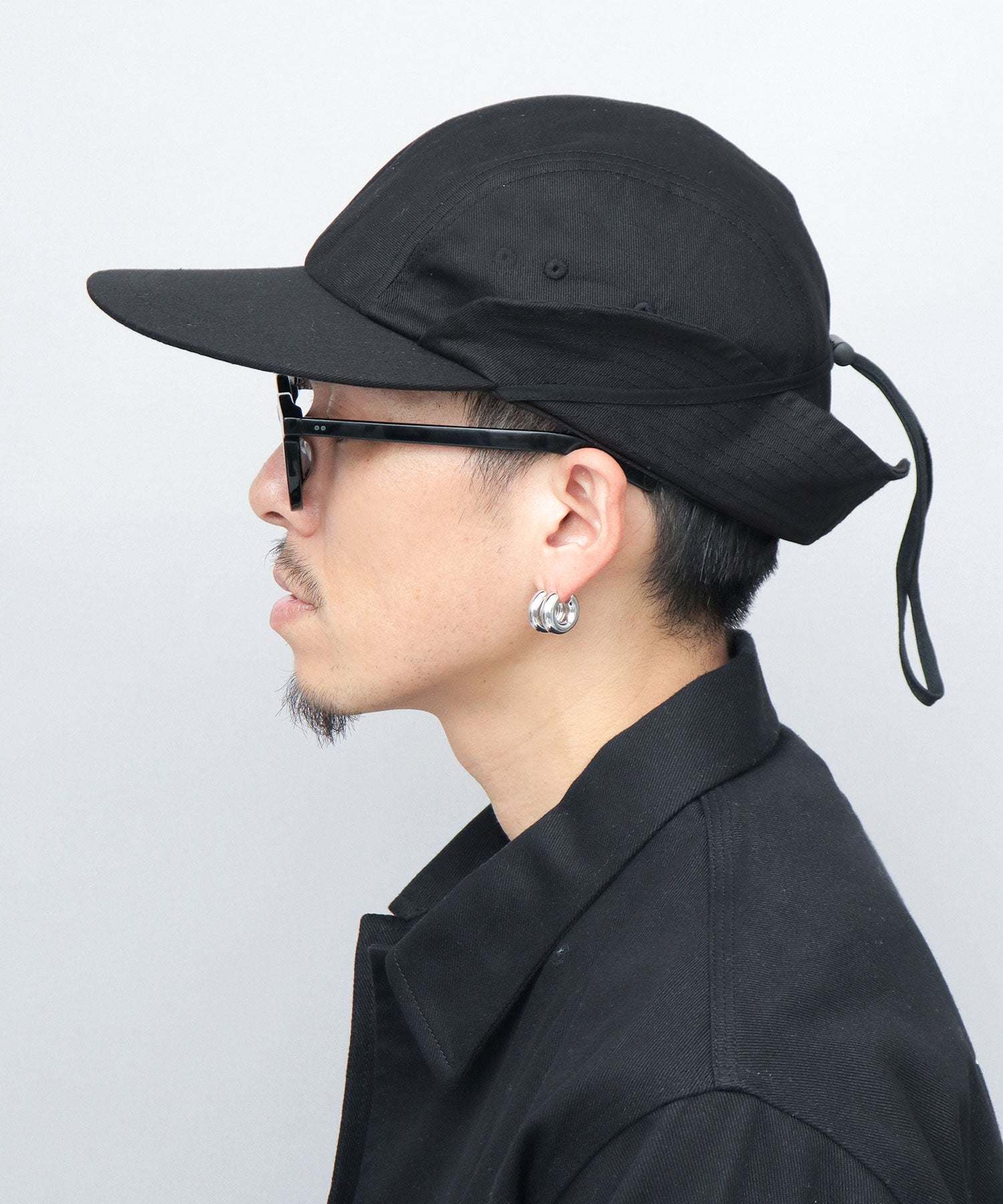 ミスターカバー Mr.COVER キャップ 帽子 サンシェード付き つば長め あご紐 2way ロングビル ハンターキャップ 無地
