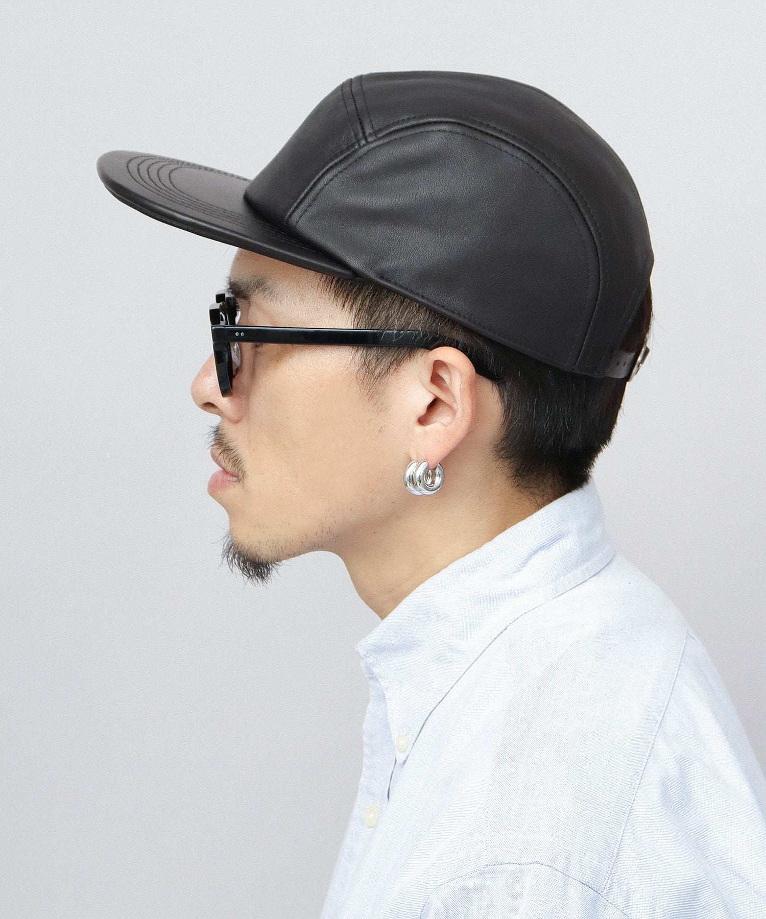 ミスターカバー Mr.COVER キャップ ジェットキャップ つば長め つば広 平つば 帽子 レザー 本革 レザーキャップ 無地