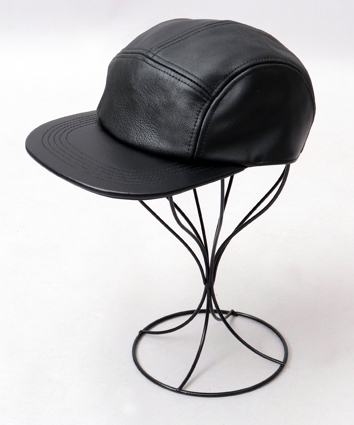 ミスターカバー Mr.COVER キャップ ジェットキャップ つば長め つば広 平つば 帽子 レザー 本革 レザーキャップ 無地