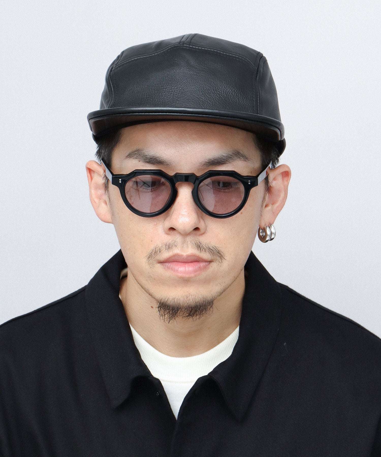 ミスターカバー Mr.COVER キャップ ジェットキャップ つば長め つば広 平つば 帽子 レザー 本革 レザーキャップ 無地