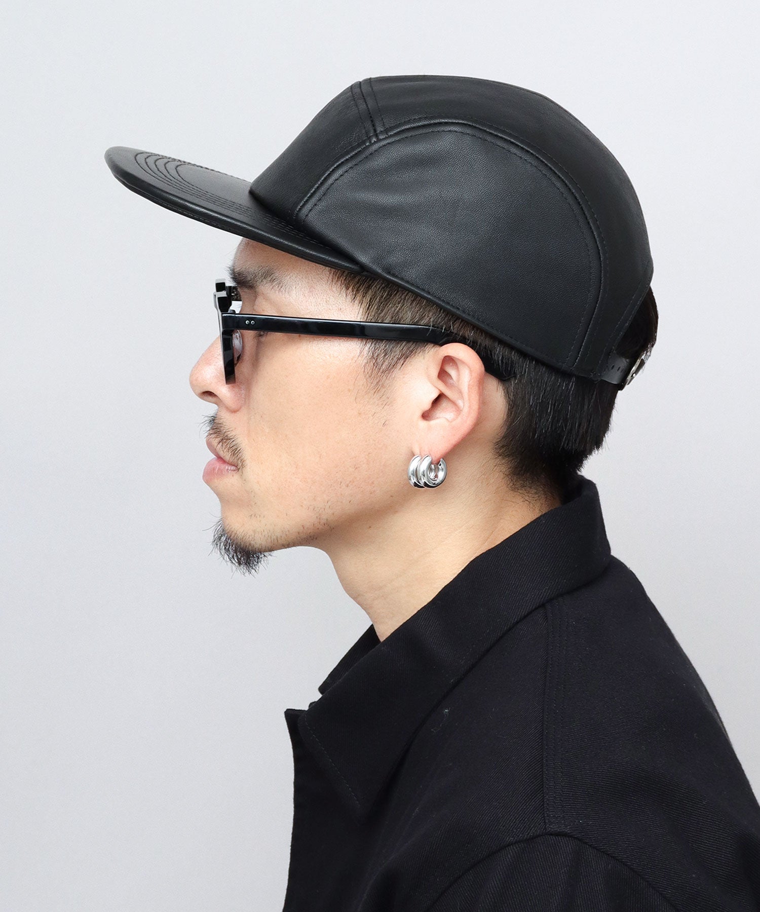 ミスターカバー Mr.COVER キャップ ジェットキャップ つば長め つば広 平つば 帽子 レザー 本革 レザーキャップ 無地