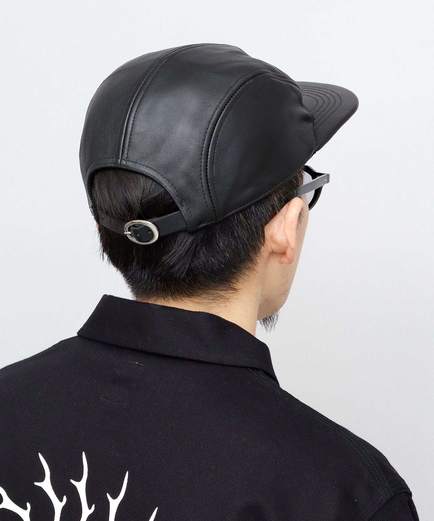 ミスターカバー Mr.COVER キャップ ジェットキャップ つば長め つば広 平つば 帽子 レザー 本革 レザーキャップ 無地