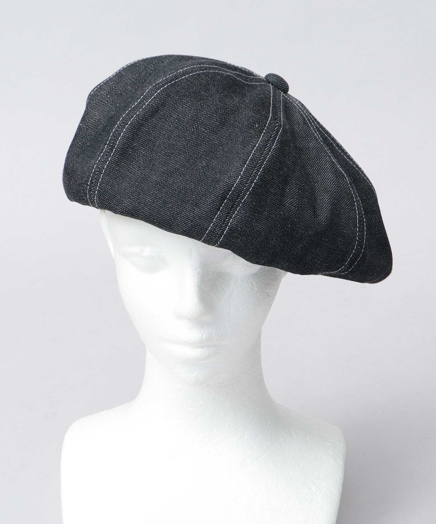 ミスターカバー Mr.COVER 日本製 12オンス 岡山産 リジットデニム ボリューム パネルベレー帽 (ネイビー) ネイビー