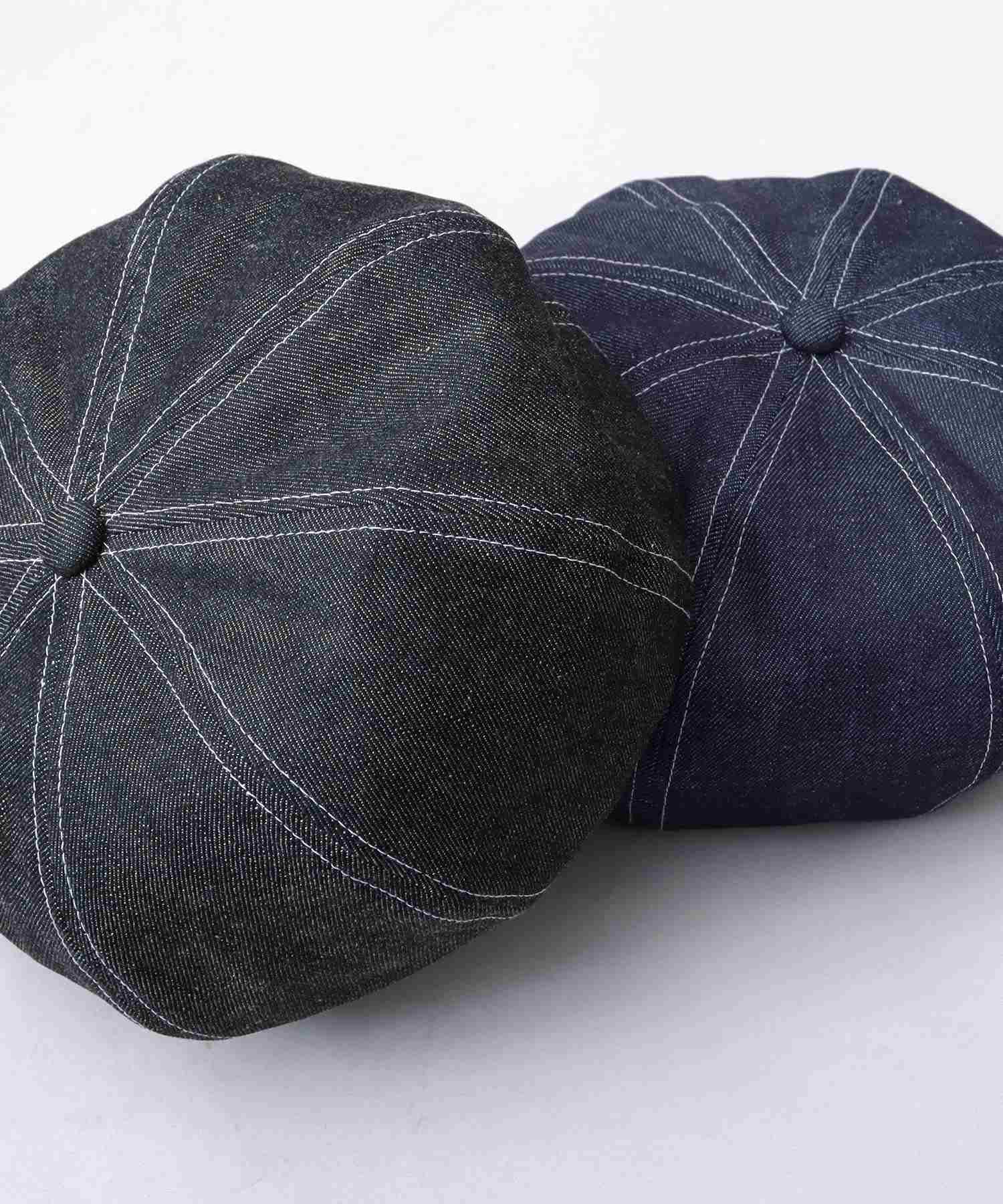ミスターカバー Mr.COVER 日本製 12オンス 岡山産 リジットデニム ボリューム パネルベレー帽 (ネイビー) ネイビー
