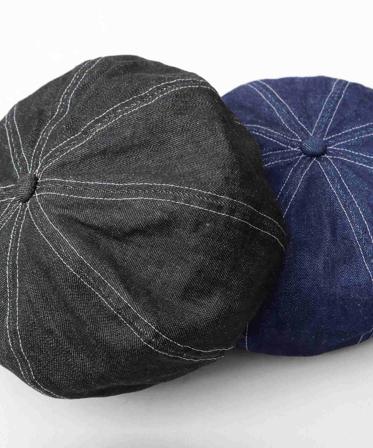 ミスターカバー Mr.COVER 日本製 12オンス 岡山産 リジットデニム ボリューム パネルベレー帽 (ネイビー) ネイビー