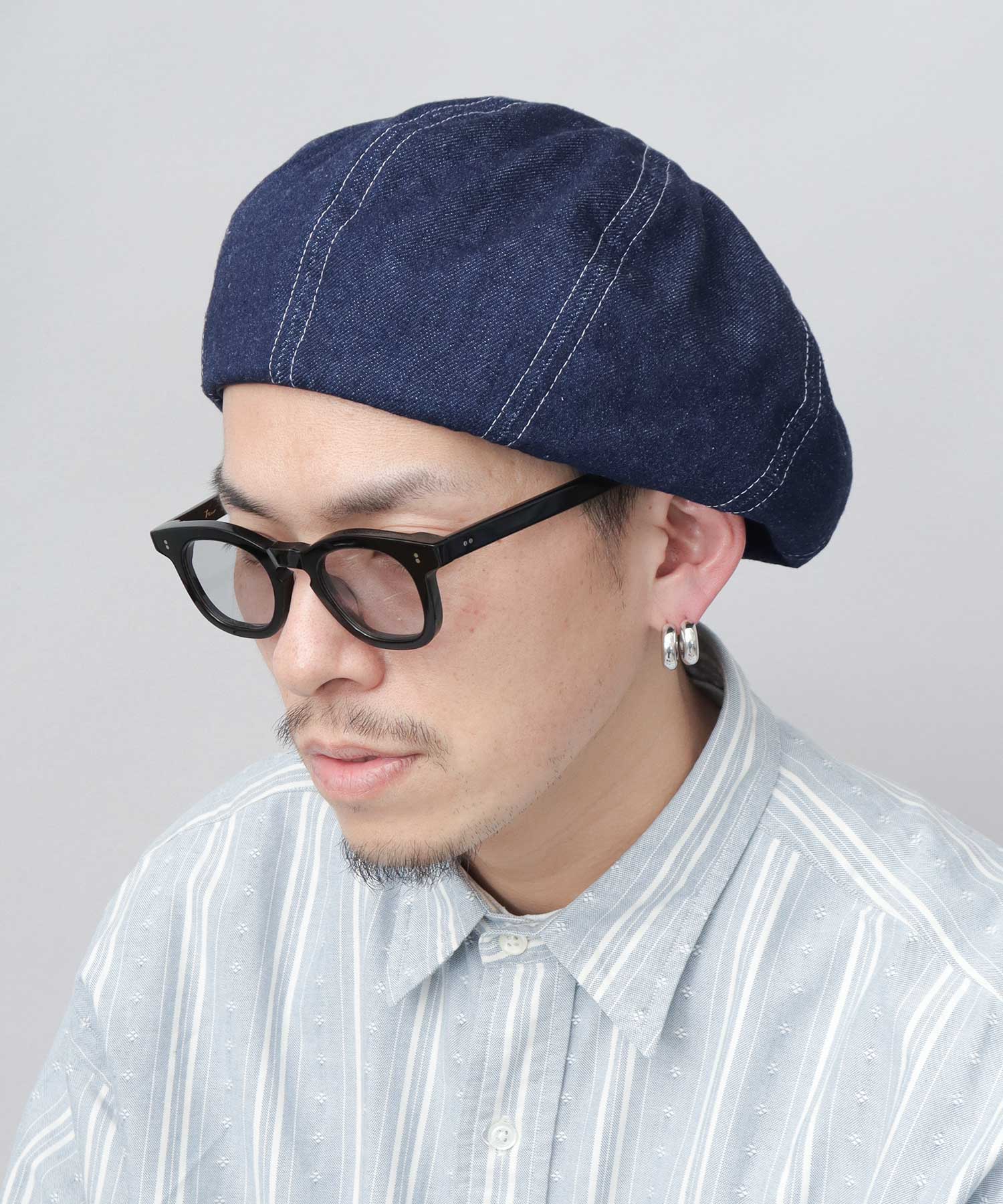 ミスターカバー Mr.COVER 日本製 12オンス 岡山産 リジットデニム ボリューム パネルベレー帽 (ネイビー) ネイビー