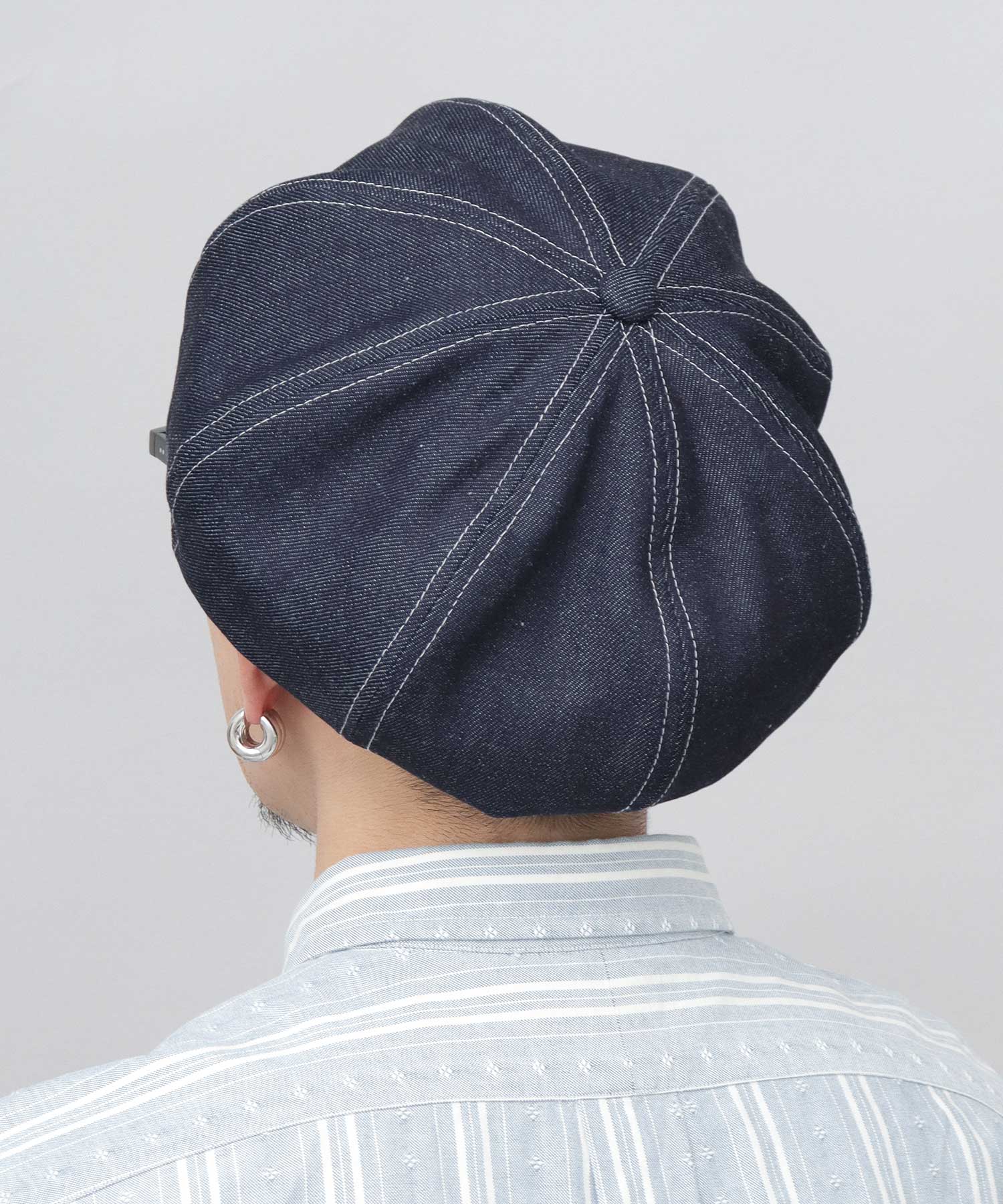 ミスターカバー Mr.COVER 日本製 12オンス 岡山産 リジットデニム ボリューム パネルベレー帽 (ネイビー) ネイビー