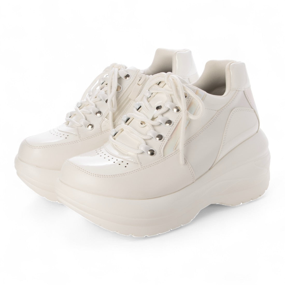 マフモフ Mafmof 【厚底】レースアップスニーカー 382 (ホワイト) ホワイト