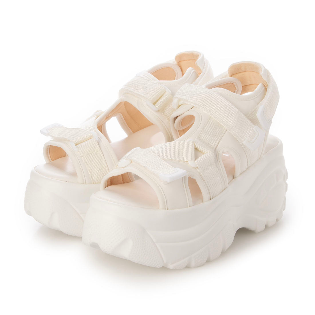 マフモフ Mafmof 【厚底】タンクソールスニーカーサンダル 623-WK (ホワイト) ホワイト