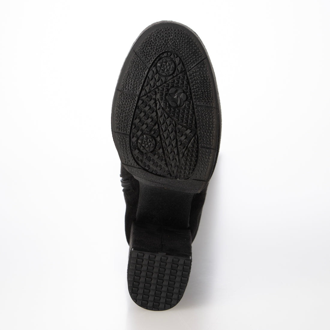 マフモフ Mafmof 【厚底】チャンキーヒールロングブーツ MF426 (ブラックスエード) ブラックスエード