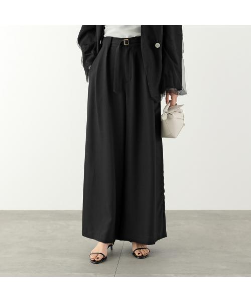 ミュール Mewl Mewl ワイドパンツ M261-33003 タック ベルト付き (BLACK/ブラック) BLACK/ブラック