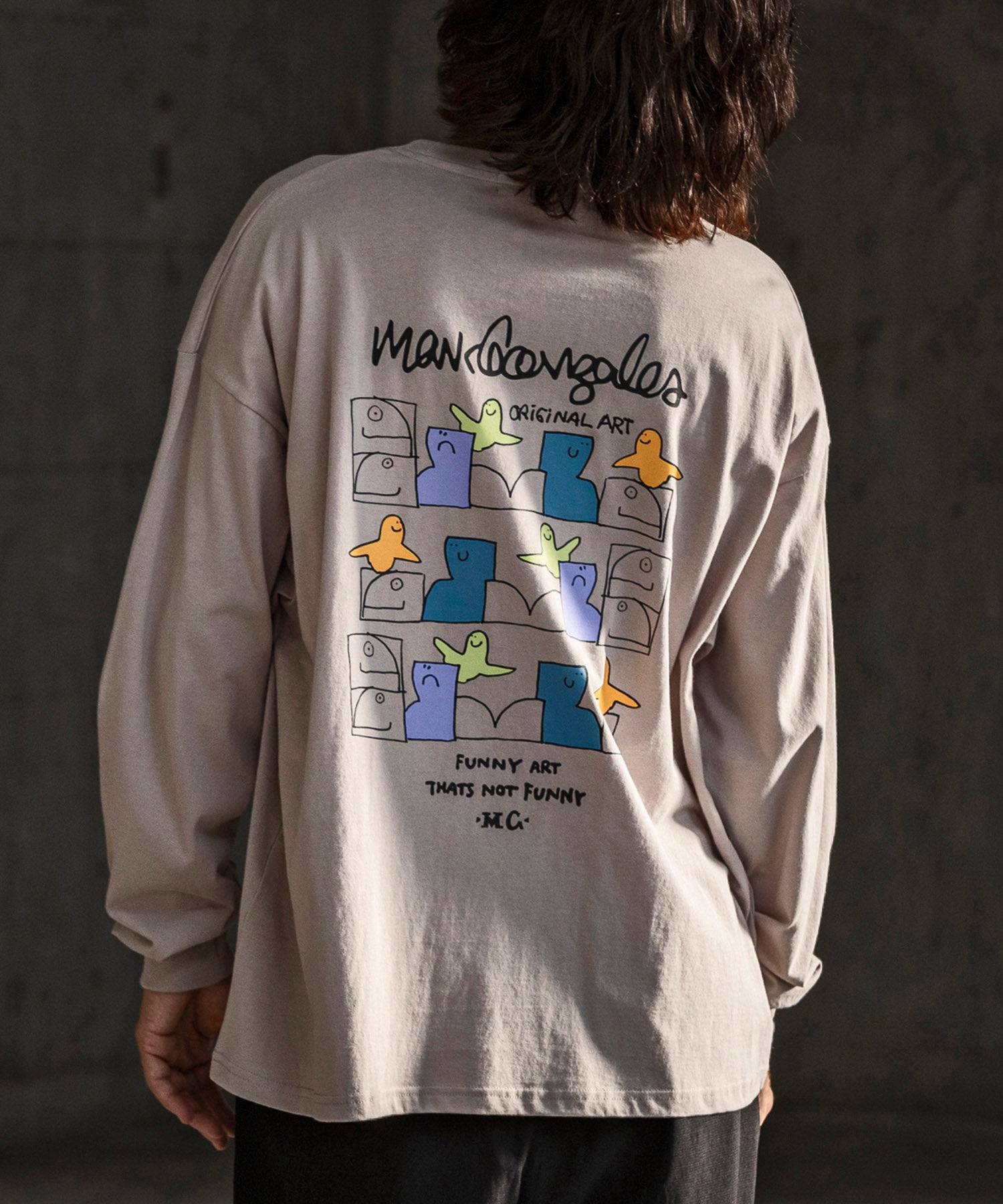 Mark Gonzales Back Print Long Sleeve T-Shirt / 4 Types / 4 Colors