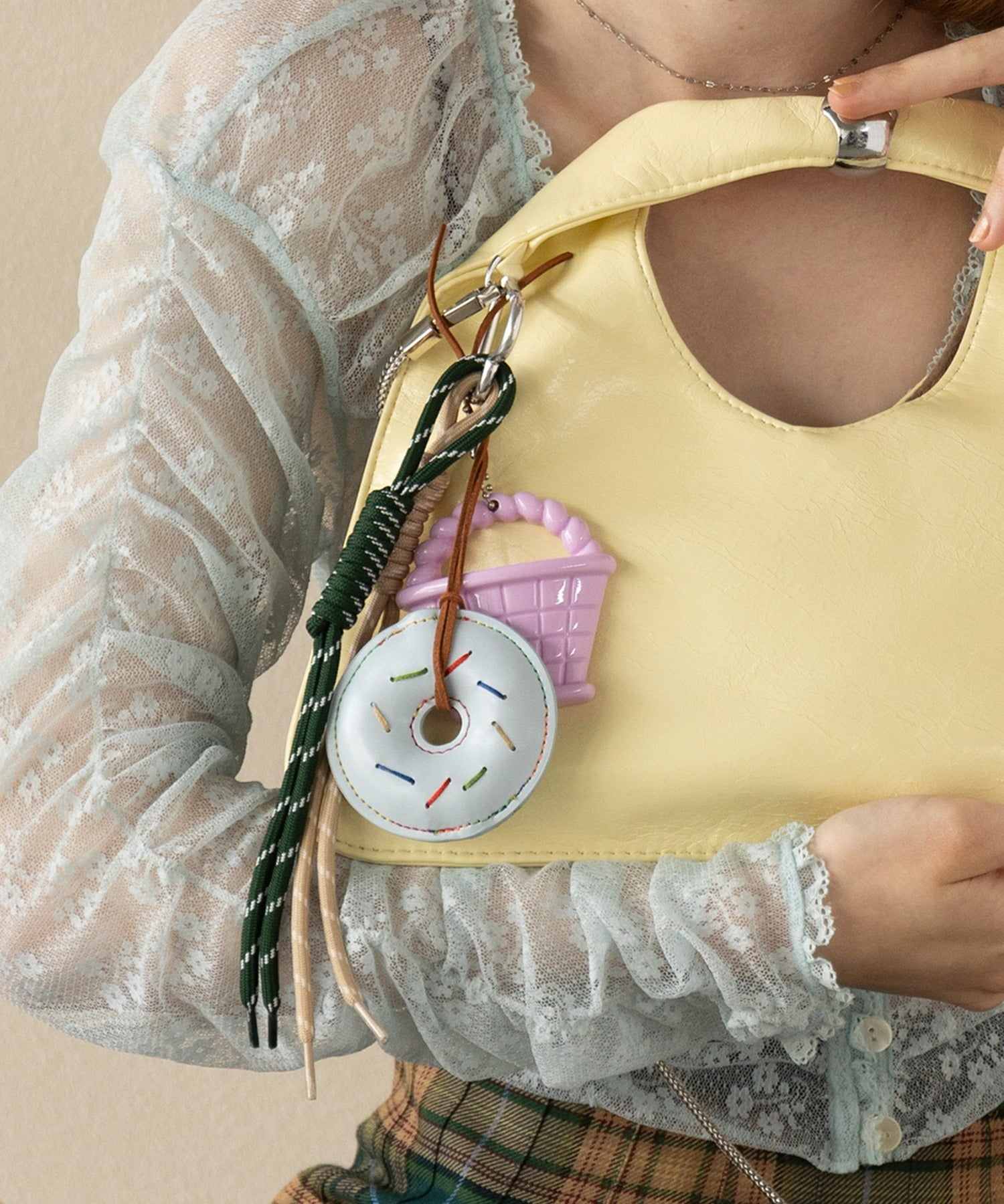 メリージェム Merry Gem ドーナツモチーフチャーム ストラップ キーホルダー KNF127 (パープル) パープル