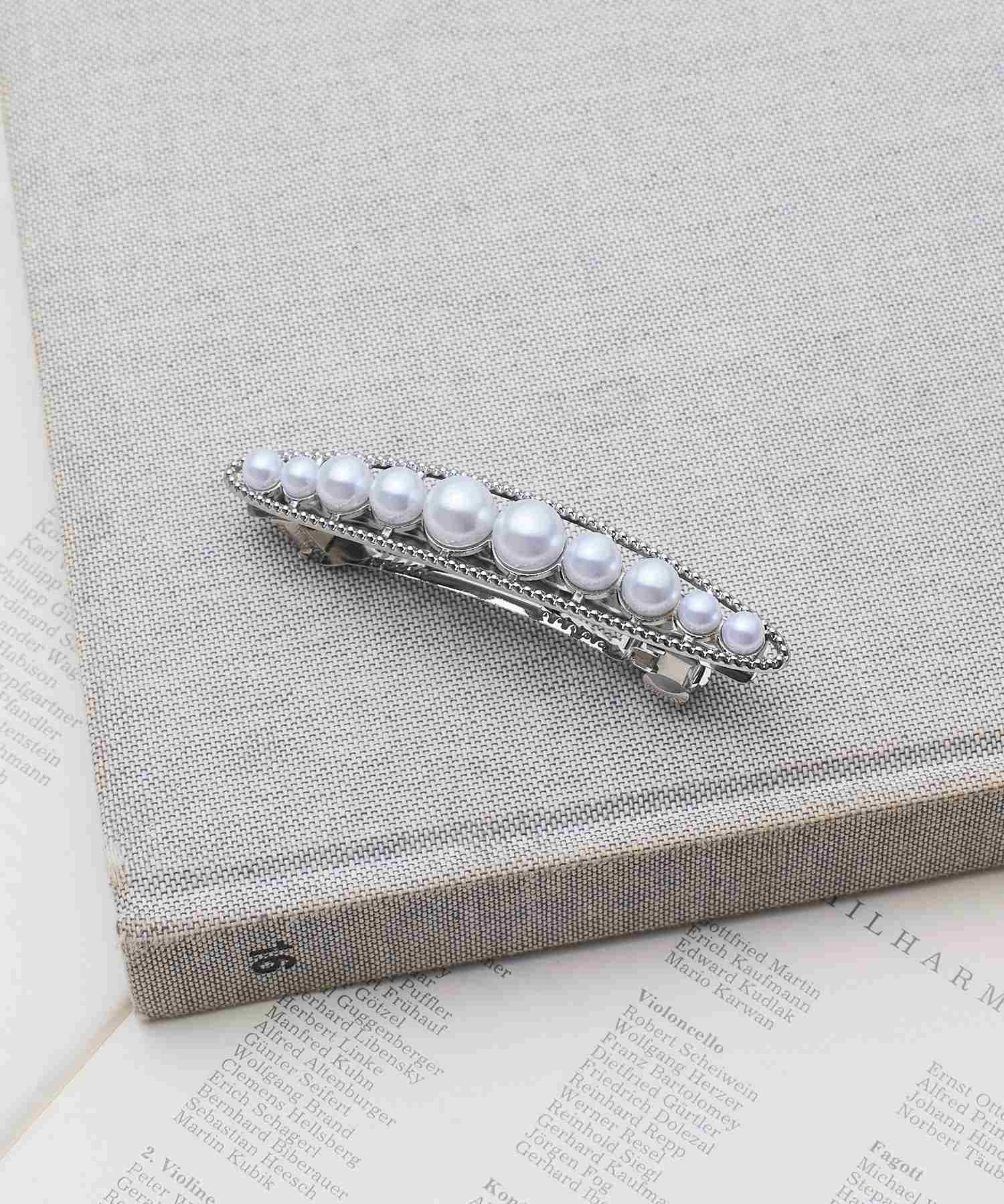 メリージェム Merry Gem 選べるバリエーション ヘアバレッタ KNF127 (シルバー) シルバー