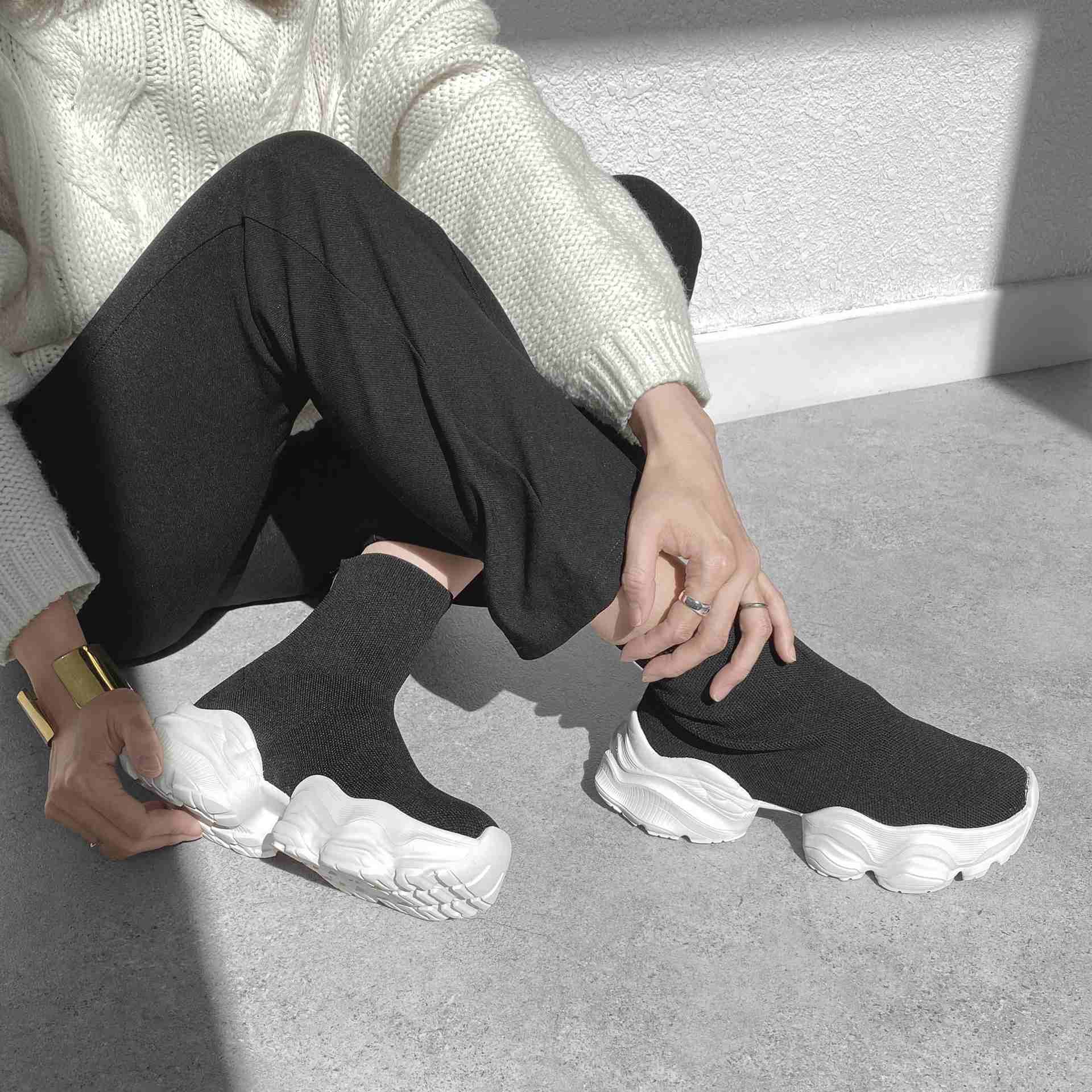 靴 mamioARTESANOS 39[24.5] Mamian 5.0cm Sneaker Sole Socks Boots / m100004