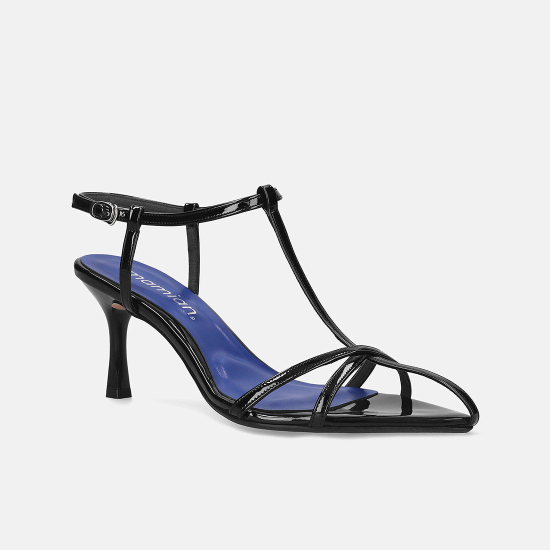 マミアン mamian 7.0cm ポインテッドトゥTストラップサンダル/m65107 (ブラックE) ブラックE