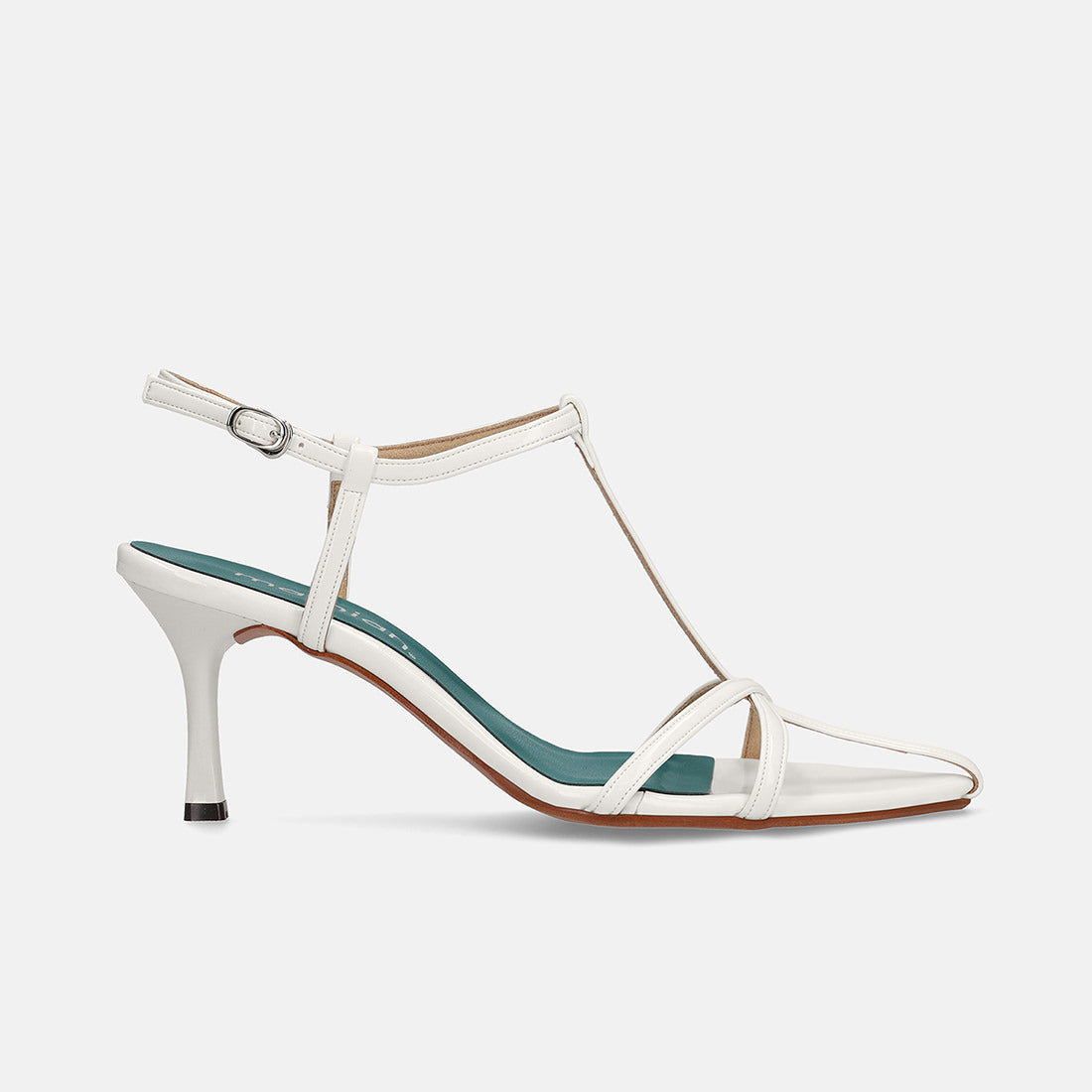 マミアン mamian 7.0cm ポインテッドトゥTストラップサンダル/m65107 (ブラックE) ブラックE