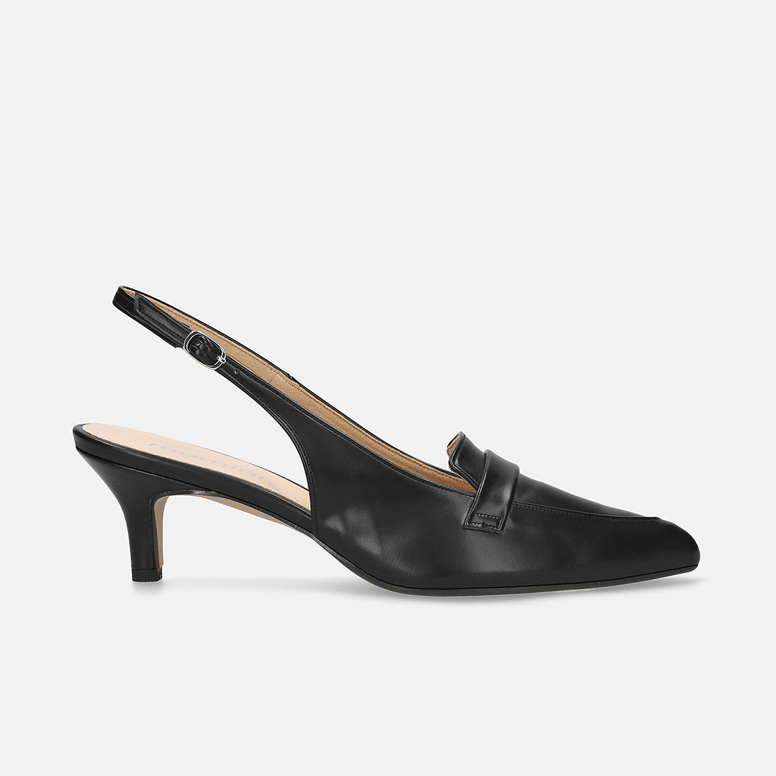 マミアン mamian 5.5cm バックストラップポインテッドトゥローファーパンプス/m55223 (ブラック) ブラック