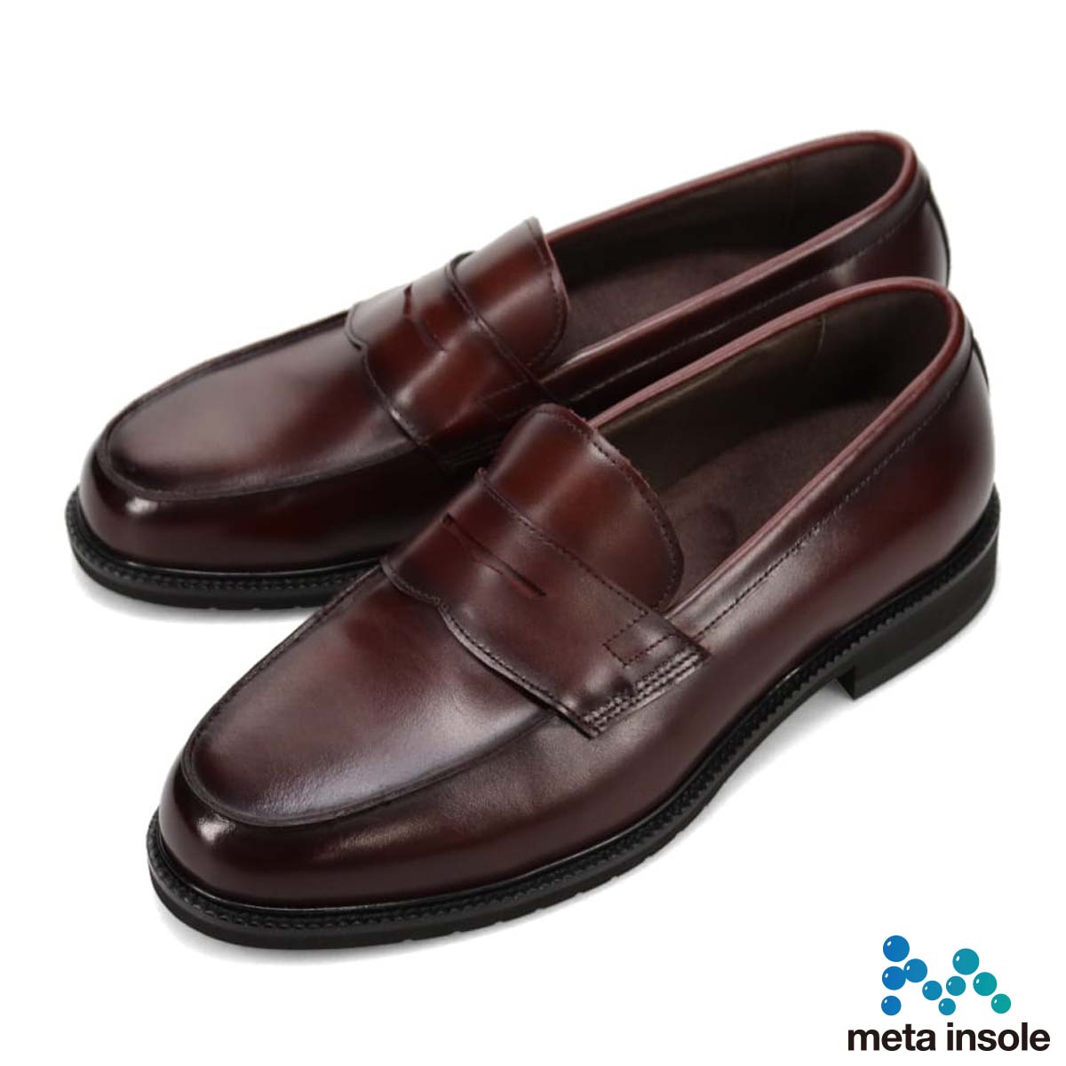 マドラス madras 【大きいサイズ】メタインソール搭載シューズ コインローファー MK883MT (ボルドー) ボルドー