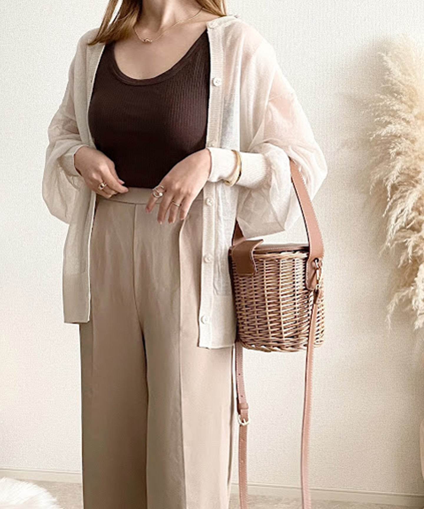 メゾンヴェール maison vert 【柳バスケット使用】バケツかごバッグ