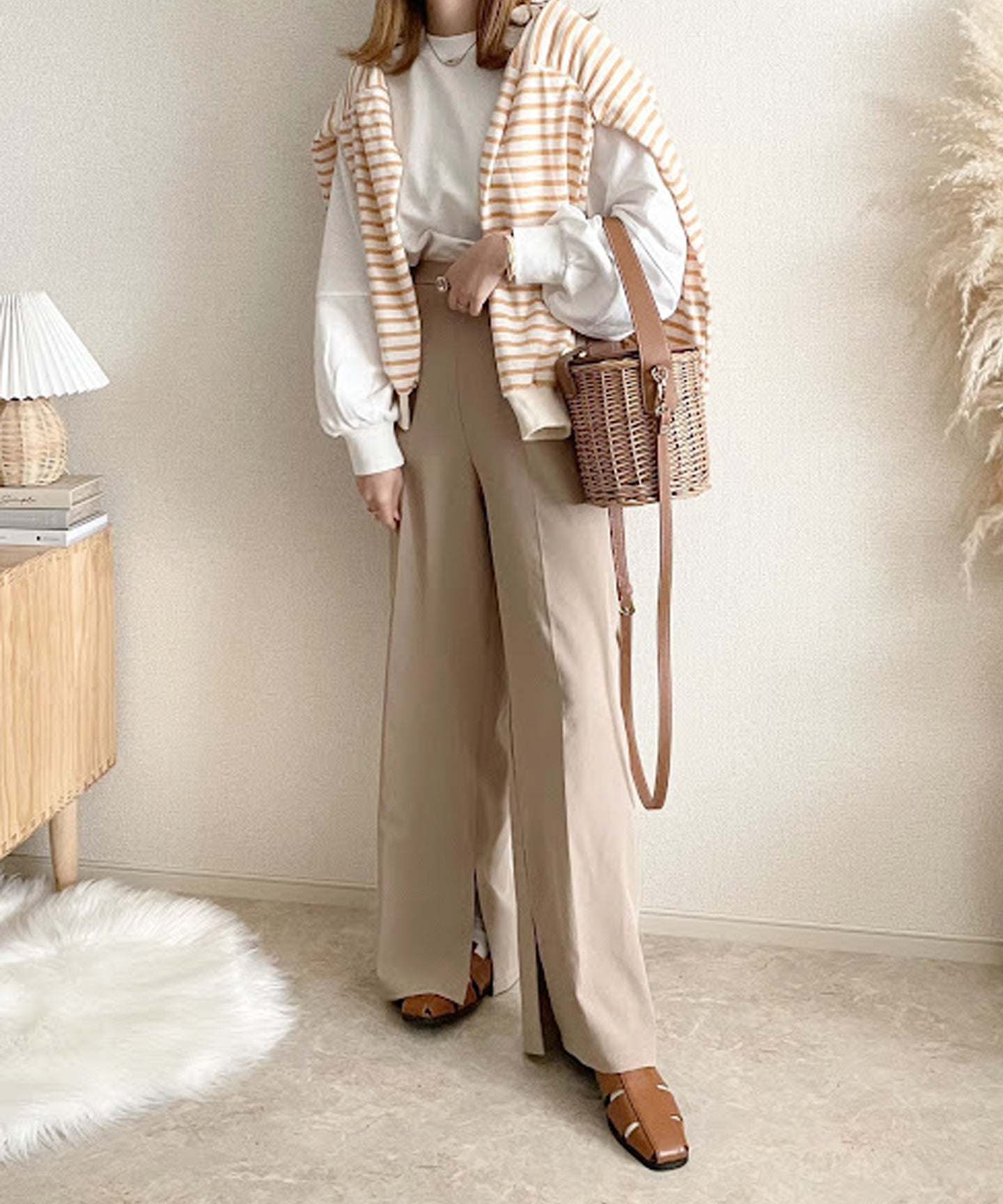 メゾンヴェール maison vert 【柳バスケット使用】バケツかごバッグ