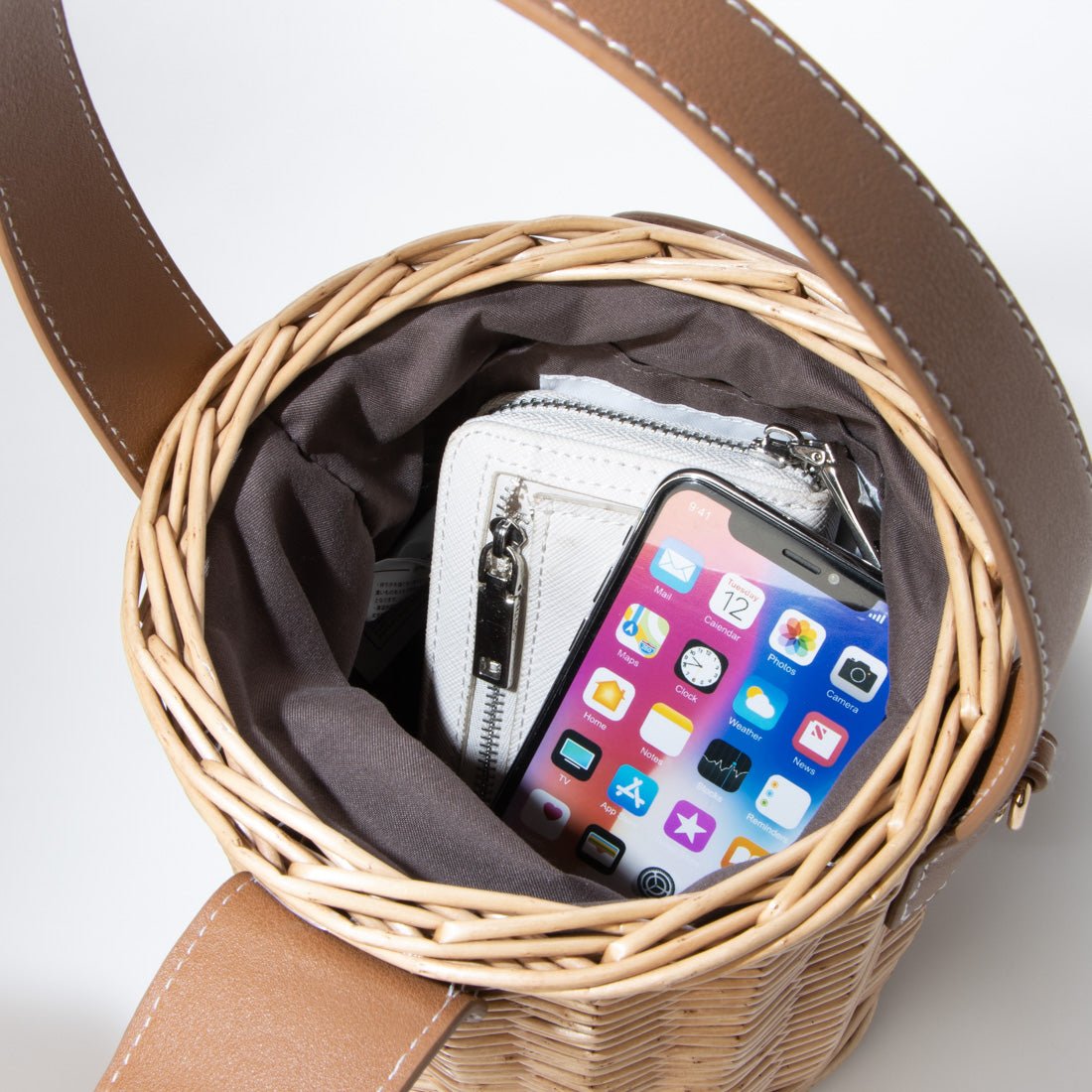 メゾンヴェール maison vert 【柳バスケット使用】バケツかごバッグ