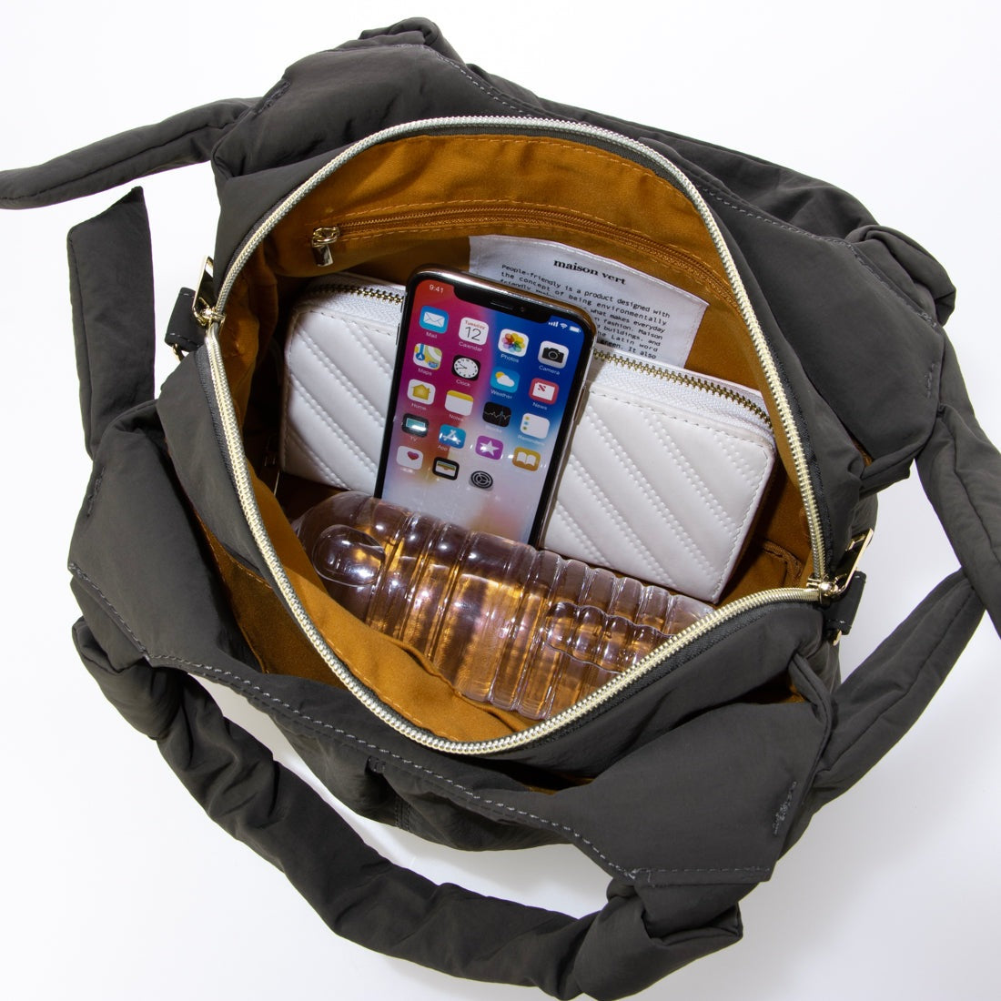 メゾンヴェール maison vert 【撥水】リボンフワフワ2WAYトート (ピンク) ピンク