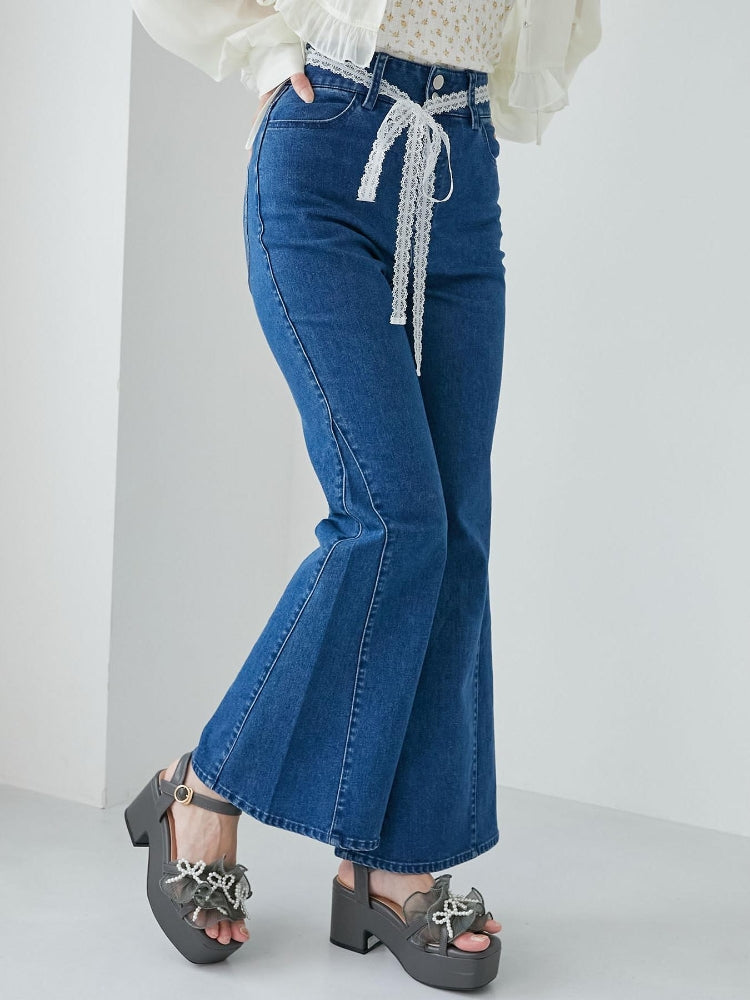 マジェスティックレゴン MAJESTIC LEGON ヒップハートフレアパンツ (ブルー) ブルー