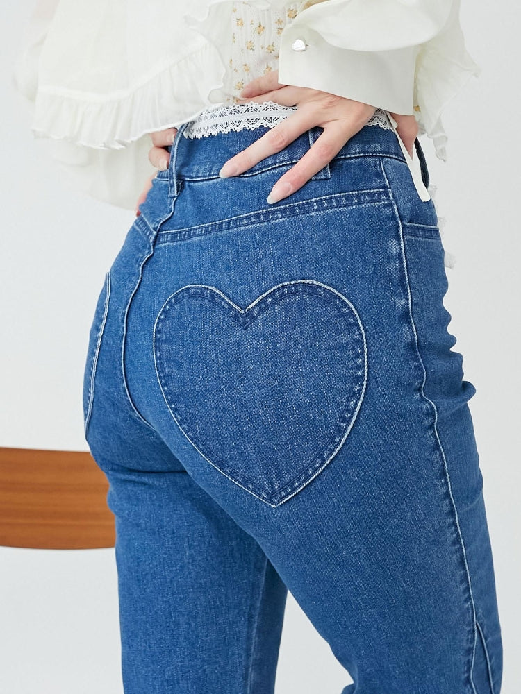 マジェスティックレゴン MAJESTIC LEGON ヒップハートフレアパンツ (ブルー) ブルー