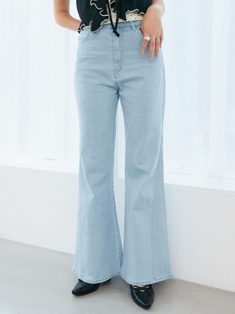 マジェスティックレゴン MAJESTIC LEGON ヒップハートフレアパンツ (ブルー) ブルー