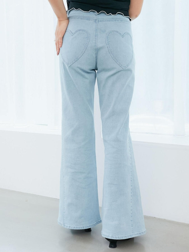 マジェスティックレゴン MAJESTIC LEGON ヒップハートフレアパンツ (ブルー) ブルー