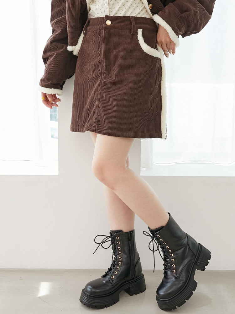 マジェスティックレゴン MAJESTIC LEGON ボアトリムミニスカパン (ブラウン) ブラウン