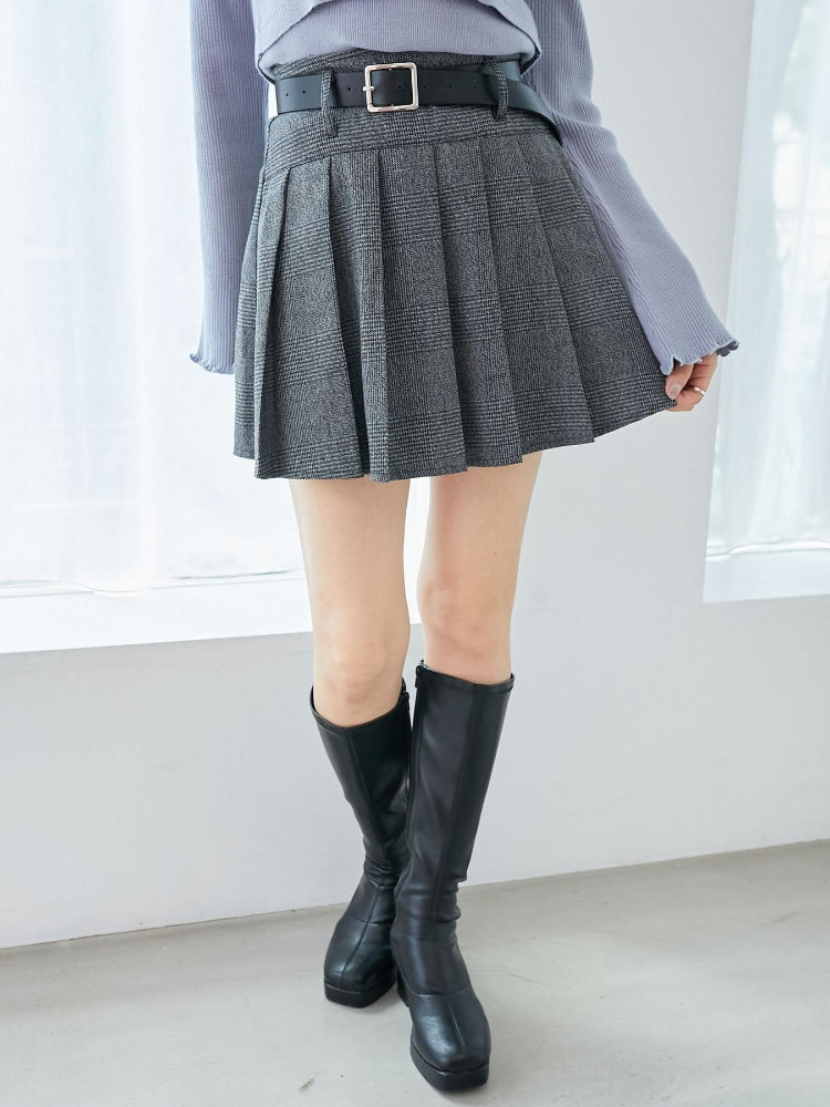 マジェスティックレゴン MAJESTIC LEGON ベルトセットプリーツミニスカパン (グレー) グレー