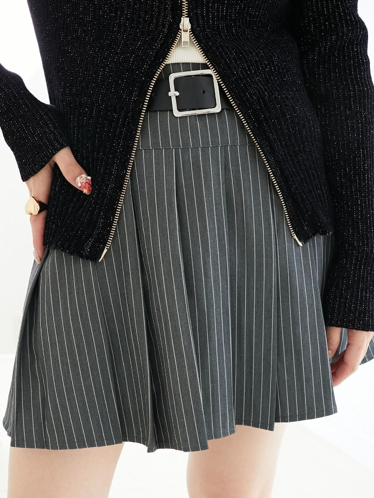 マジェスティックレゴン MAJESTIC LEGON ベルトセットプリーツミニスカパン (グレー) グレー